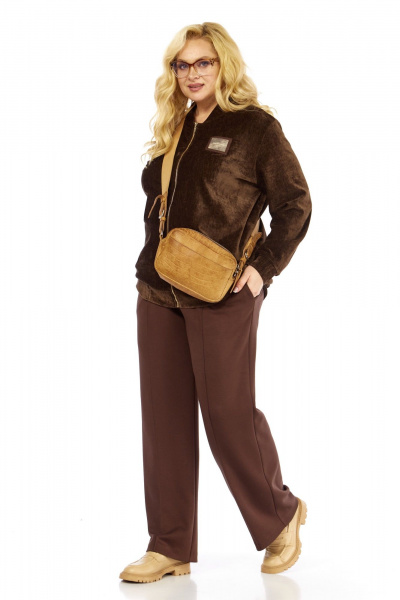 Брюки, бомбер Элль-стиль 2432 коричневый - фото 17
