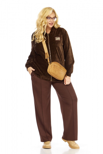 Брюки, бомбер Элль-стиль 2432 коричневый - фото 16