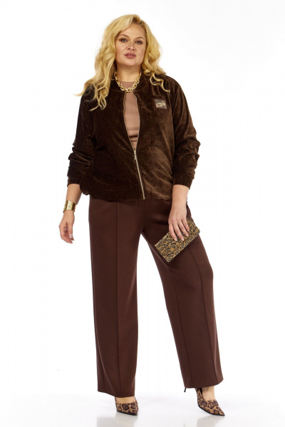 Брюки, бомбер Элль-стиль 2432 коричневый - фото 13