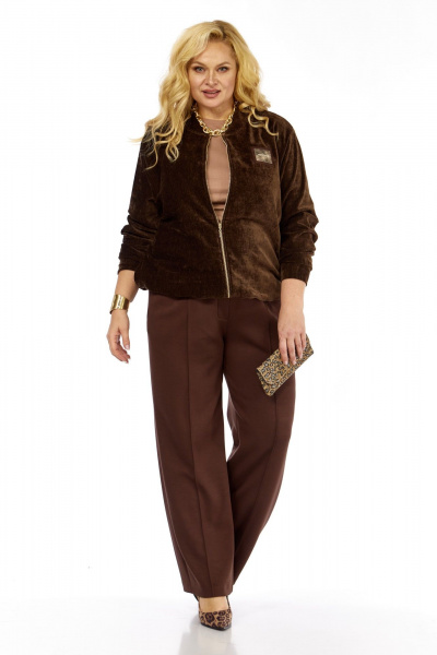Брюки, бомбер Элль-стиль 2432 коричневый - фото 12