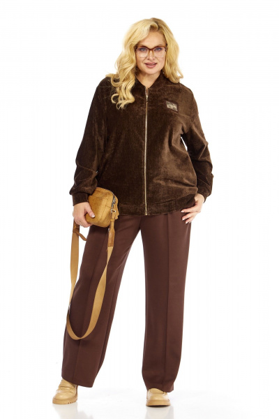 Брюки, бомбер Элль-стиль 2432 коричневый - фото 3