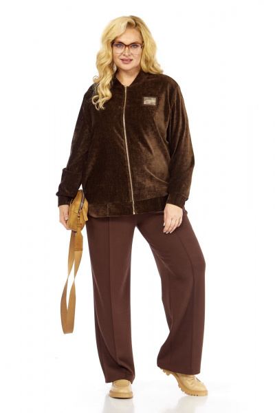 Брюки, бомбер Элль-стиль 2432 коричневый - фото 1