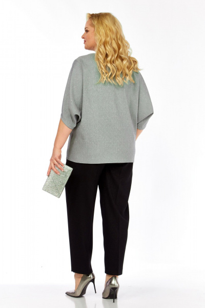 Блуза, брюки Элль-стиль 2436 серый_черный - фото 11