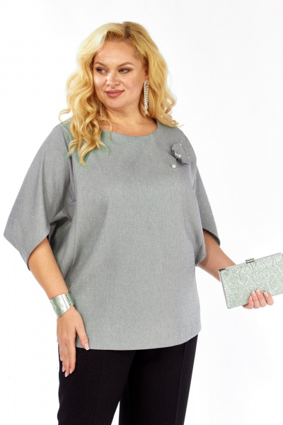 Блуза Элль-стиль 2436а серый - фото 8