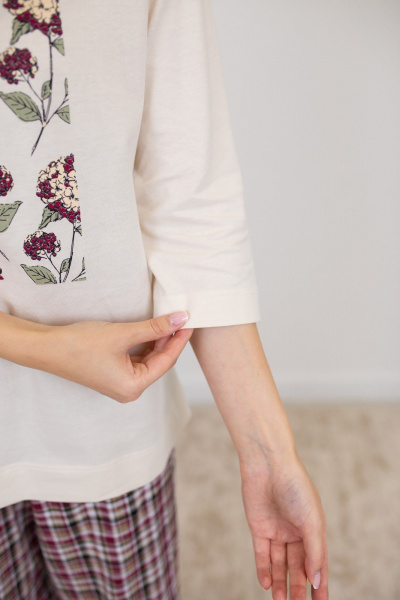 Брюки, джемпер Купалинка 660213.158-164 к.ваниль,клетка - фото 2