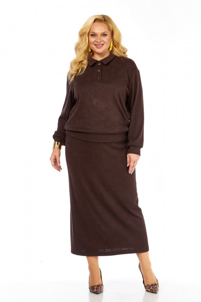 Джемпер, юбка БагираАнТа 1083 шоколад - фото 1