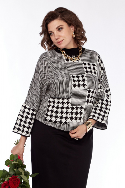 Джемпер, юбка Grace for you 237 черно-белый - фото 7