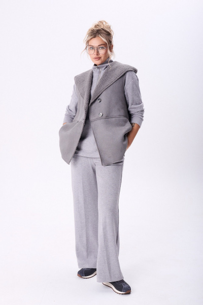 Брюки, джемпер, жилет Диомант 2107 серый - фото 1