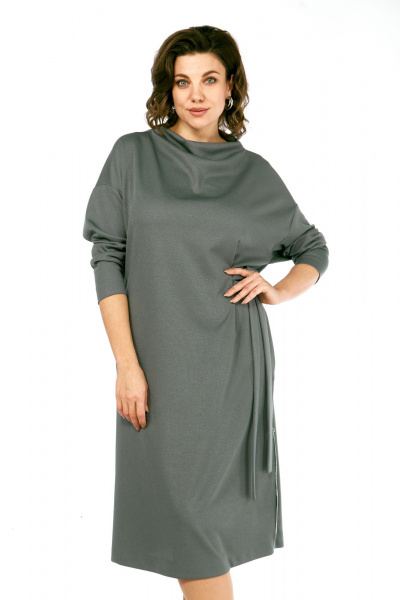 Платье Ольга Стиль С-976 серо-зеленый - фото 7