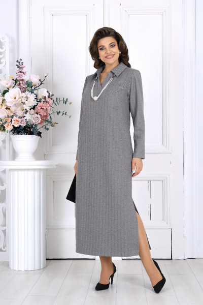 Платье Ninele 6009 светло-серый - фото 3