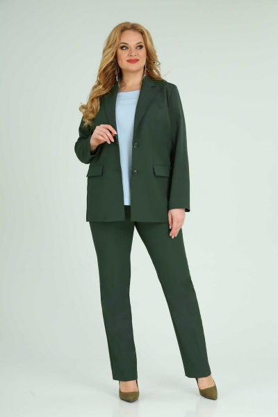 Брюки, жакет Орхидея 1067 темно-зеленый - фото 3