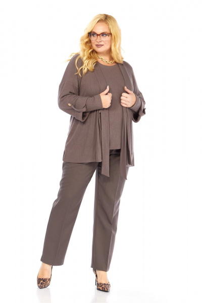 Брюки, джемпер, лонгслив Элль-стиль 2438 кофе - фото 3