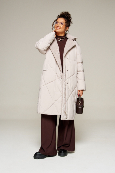 Пальто Beautiful&Free 8024 жемчуг - фото 2