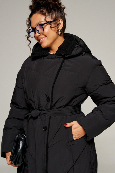 Пальто Beautiful&Free 8024 черный - фото 4