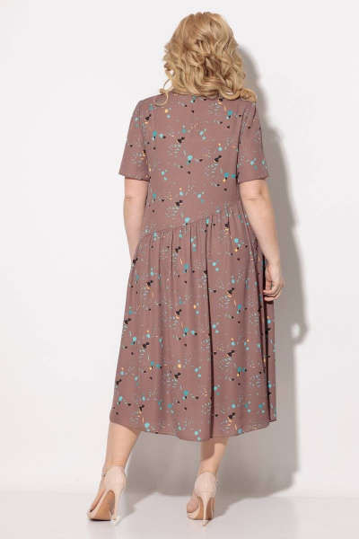 Платье Koketka i K 838-4 капучино+бирюза - фото 4