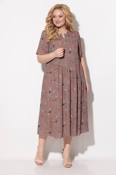 Платье Koketka i K 838-4 капучино+бирюза - фото 2