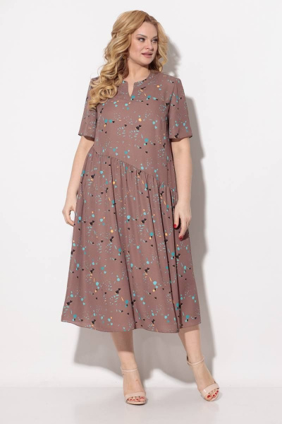 Платье Koketka i K 838-4 капучино+бирюза - фото 3