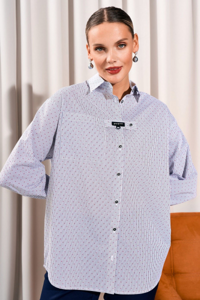 Рубашка Lissana 5037 бело-сине-красный - фото 4