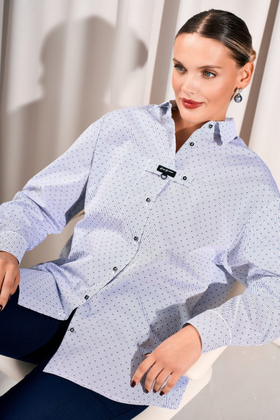 Рубашка Lissana 5037 бело-синий - фото 4