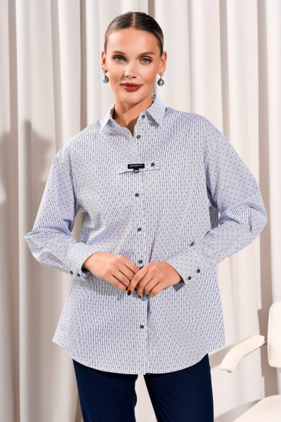 Рубашка Lissana 5037 бело-синий - фото 1