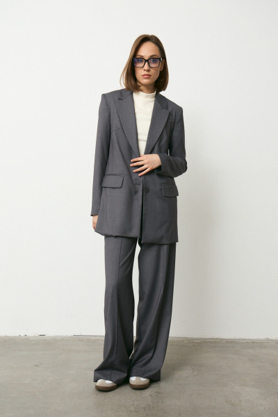 Брюки, жакет Luitui R4049 темно-серый - фото 1