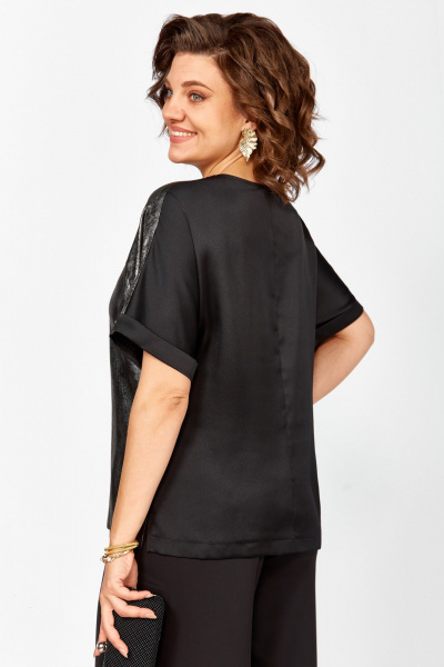 Блуза, брюки БагираАнТа 1076 черный-золото - фото 6