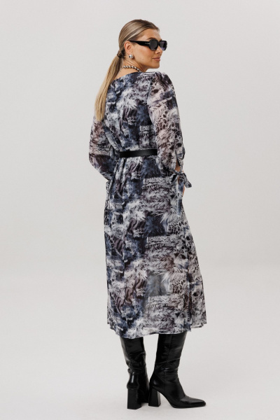 Платье Anelli 1733 леопардовый_серый - фото 10