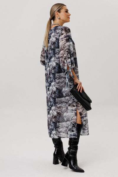Платье Anelli 1733 леопардовый_серый - фото 7