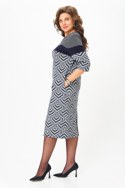 Платье Michel chic 2188 серый-голубой - фото 4