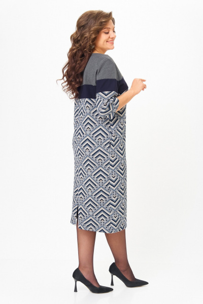 Платье Michel chic 2188 серый-голубой - фото 3