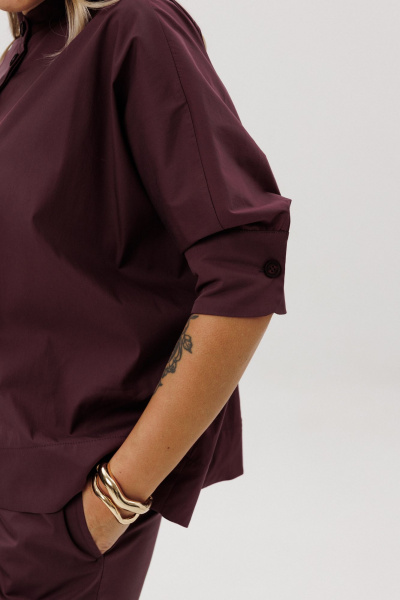 Блуза, брюки Ma Vie М-580б бордовый - фото 13