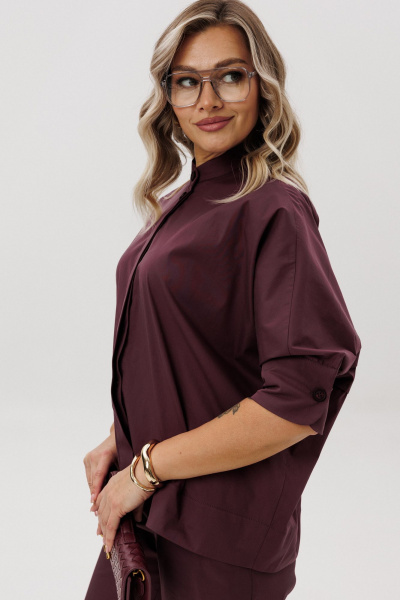 Блуза, брюки Ma Vie М-580б бордовый - фото 12