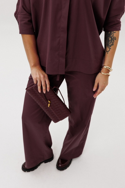 Блуза, брюки Ma Vie М-580б бордовый - фото 11