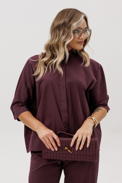 Блуза, брюки Ma Vie М-580б бордовый - фото 9