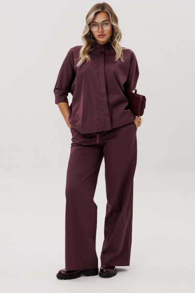 Блуза, брюки Ma Vie М-580б бордовый - фото 2