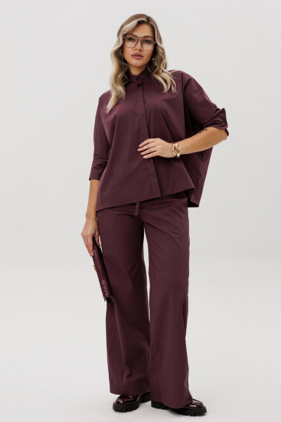 Блуза, брюки Ma Vie М-580б бордовый - фото 8