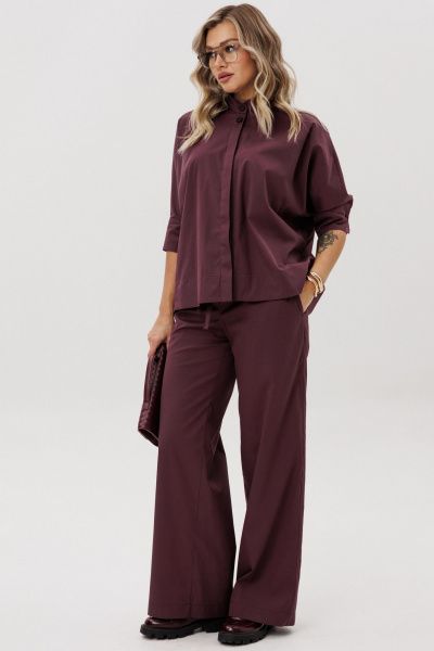Блуза, брюки Ma Vie М-580б бордовый - фото 1