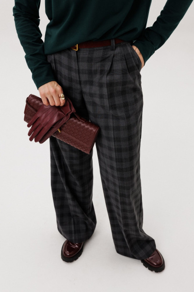 Брюки Ma Vie М-710-2 серая_клетка - фото 1