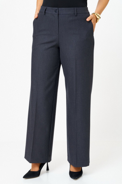 Брюки БелЭльСтиль 601-3_08_22 серо-синяя клетка - фото 5