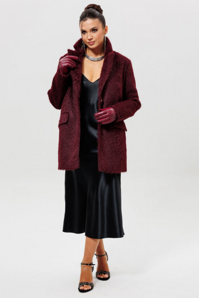 Пальто Mislana 1148 бордовый - фото 18