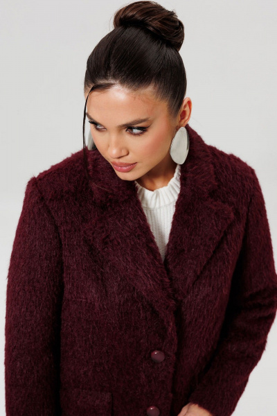 Пальто Mislana 1148 бордовый - фото 7