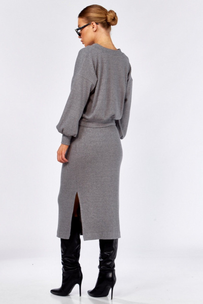 Джемпер, юбка Faufilure C1552 серый - фото 4
