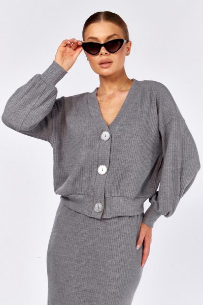 Джемпер, юбка Faufilure C1552 серый - фото 3