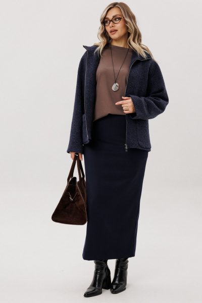 Джемпер, юбка Ma Vie М-721 синий - фото 1