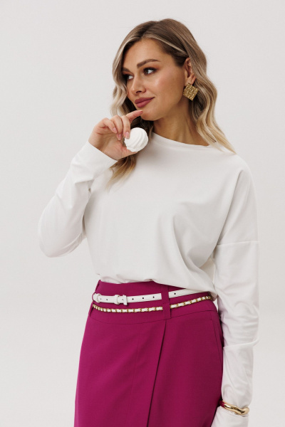 Джемпер, юбка Ma Vie М-722 белый_и_фуксия - фото 5