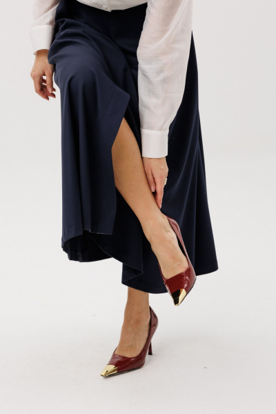 Рубашка, юбка Ma Vie М-723 белый_и_синий - фото 6