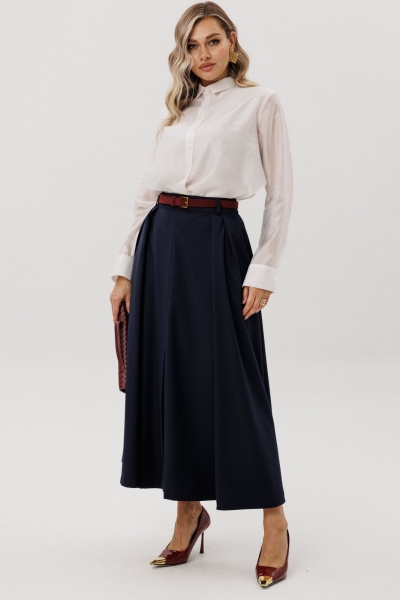 Рубашка, юбка Ma Vie М-723 белый_и_синий - фото 3