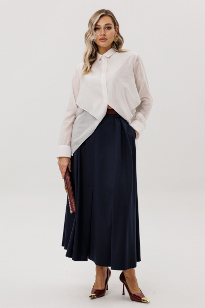 Рубашка, юбка Ma Vie М-723 белый_и_синий - фото 2