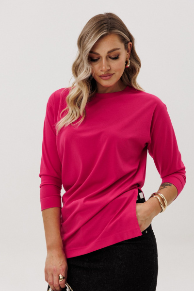 Джемпер, юбка Ma Vie М-725 малиновый_и_черный - фото 7