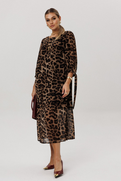 Платье Anelli 1733 коричневый_леопард - фото 6